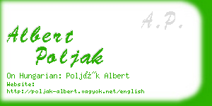 albert poljak business card